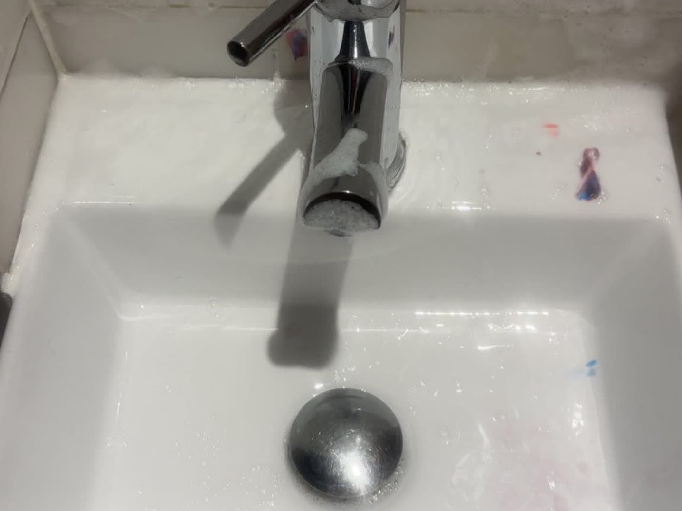Basin and tap left clean